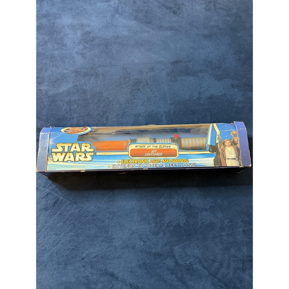 Vtg 2002 Hasbro Star Wars Attack Of The Clones Jedi Light Saber Sealed 84800